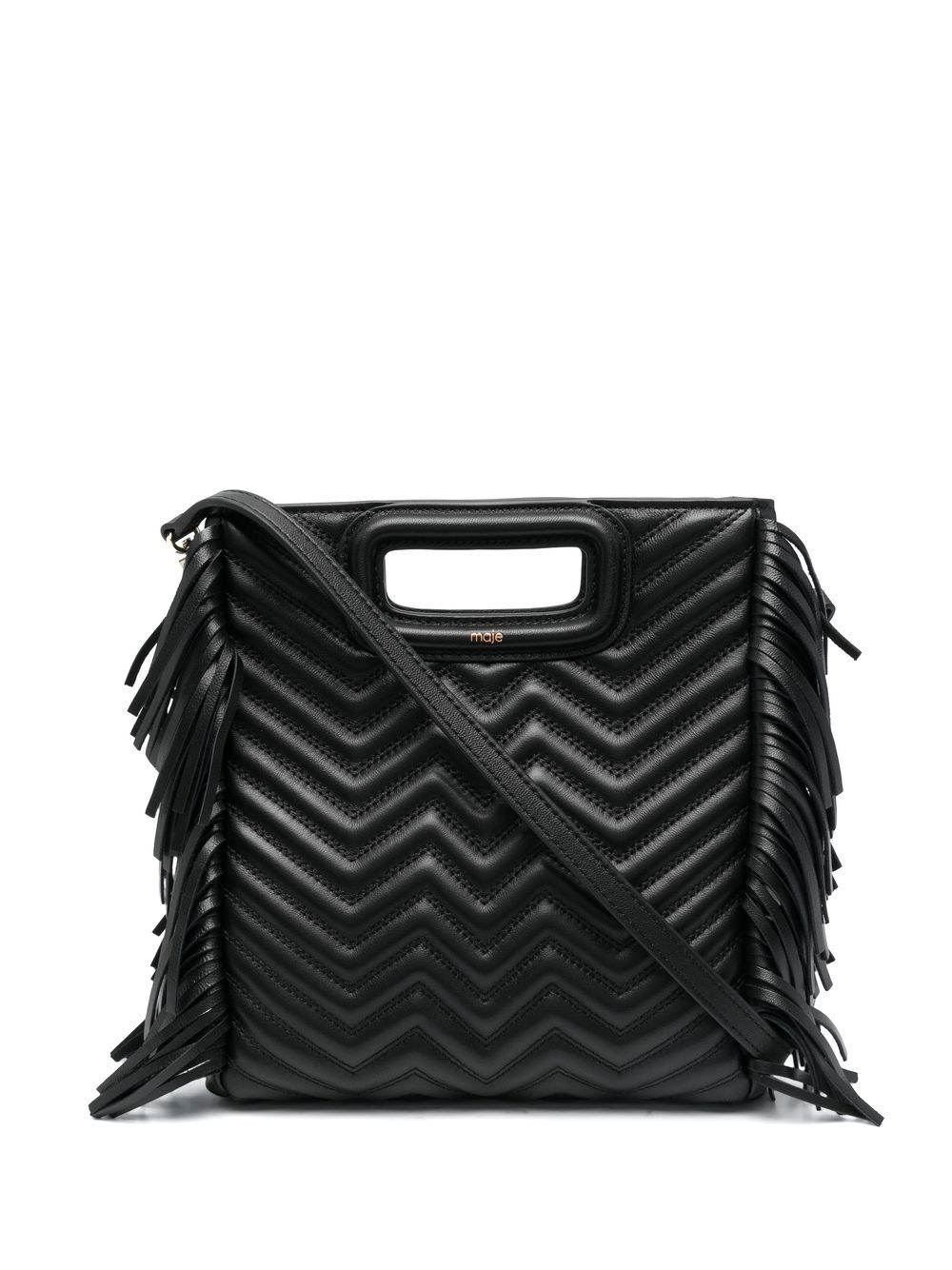 Maje M quilted leather bag - Black von Maje