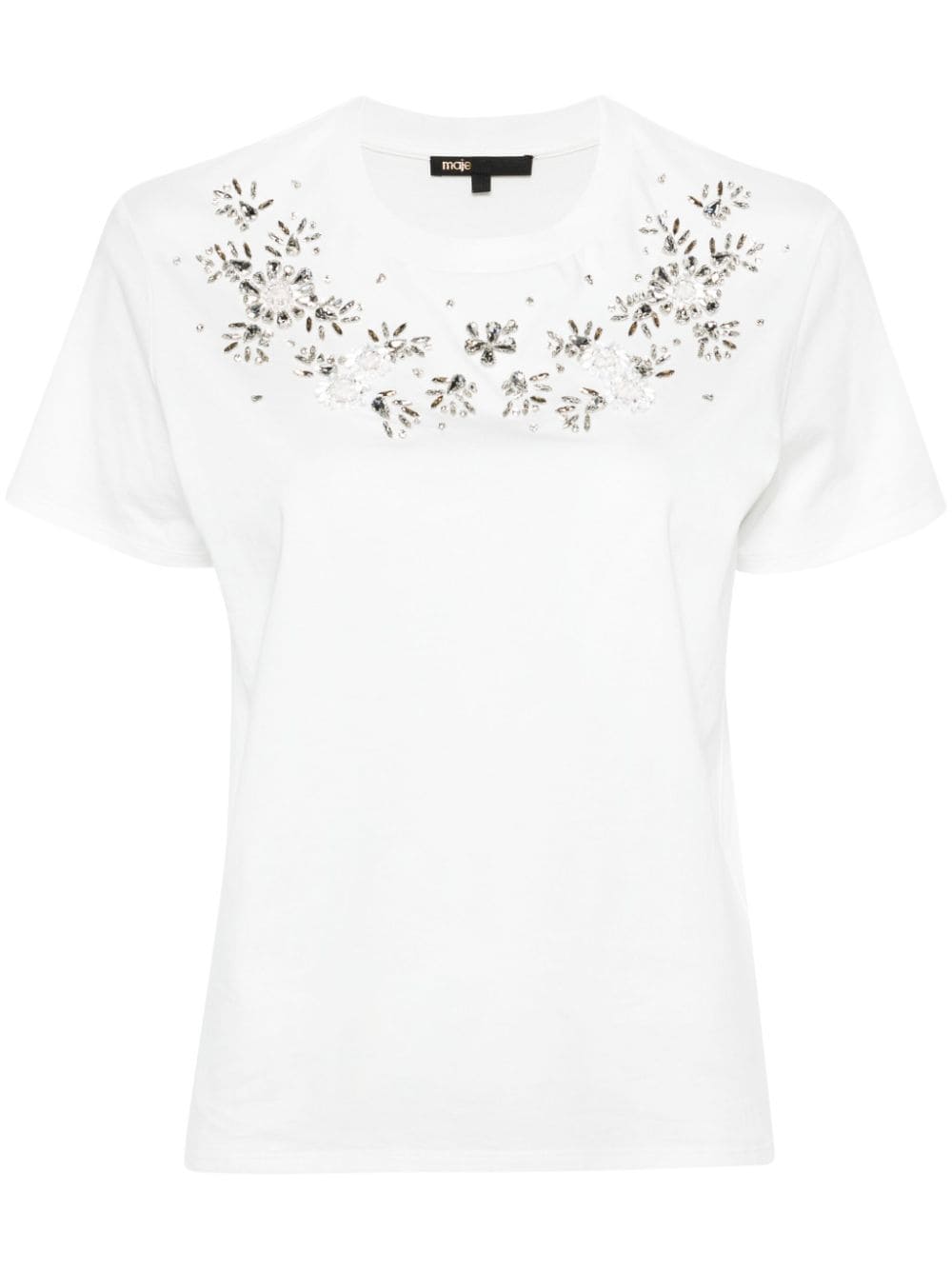 Maje rhinestone-embellished cotton T-shirt - White von Maje