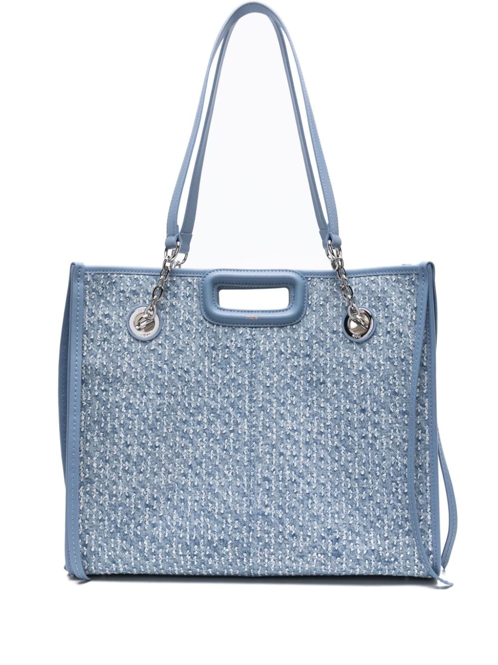 Maje rhinestone-embellished denim tote bag - Blue von Maje