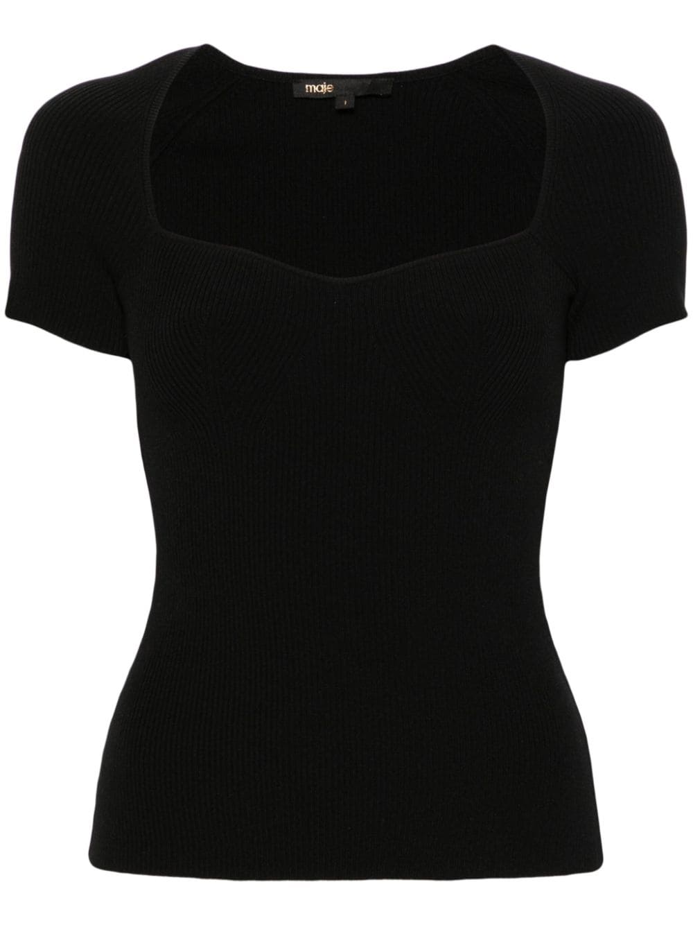 Maje ribbed-knit top - Black von Maje