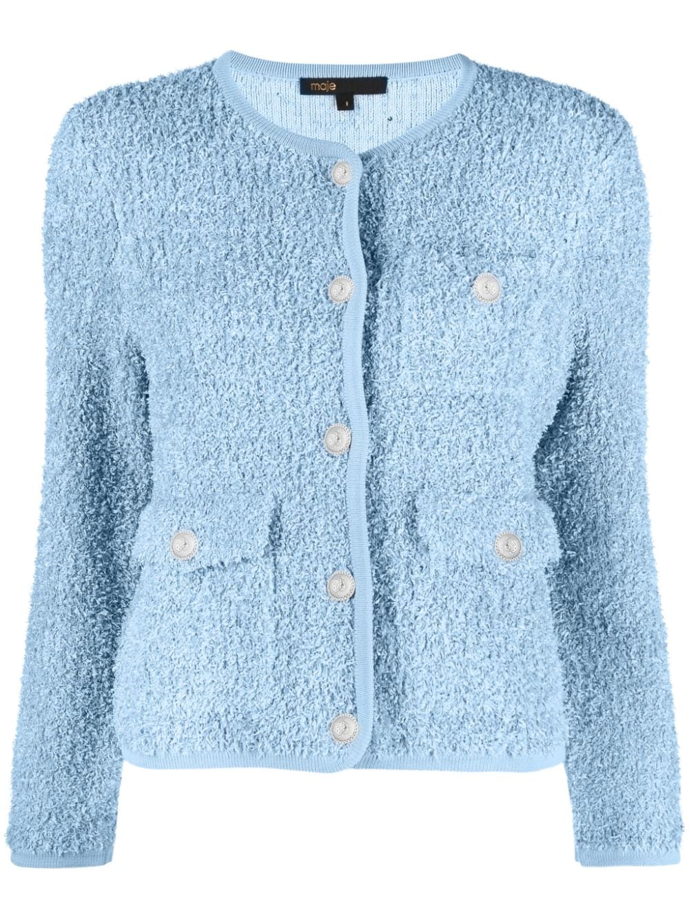 Maje button-up bouclé cardigan - Blue von Maje