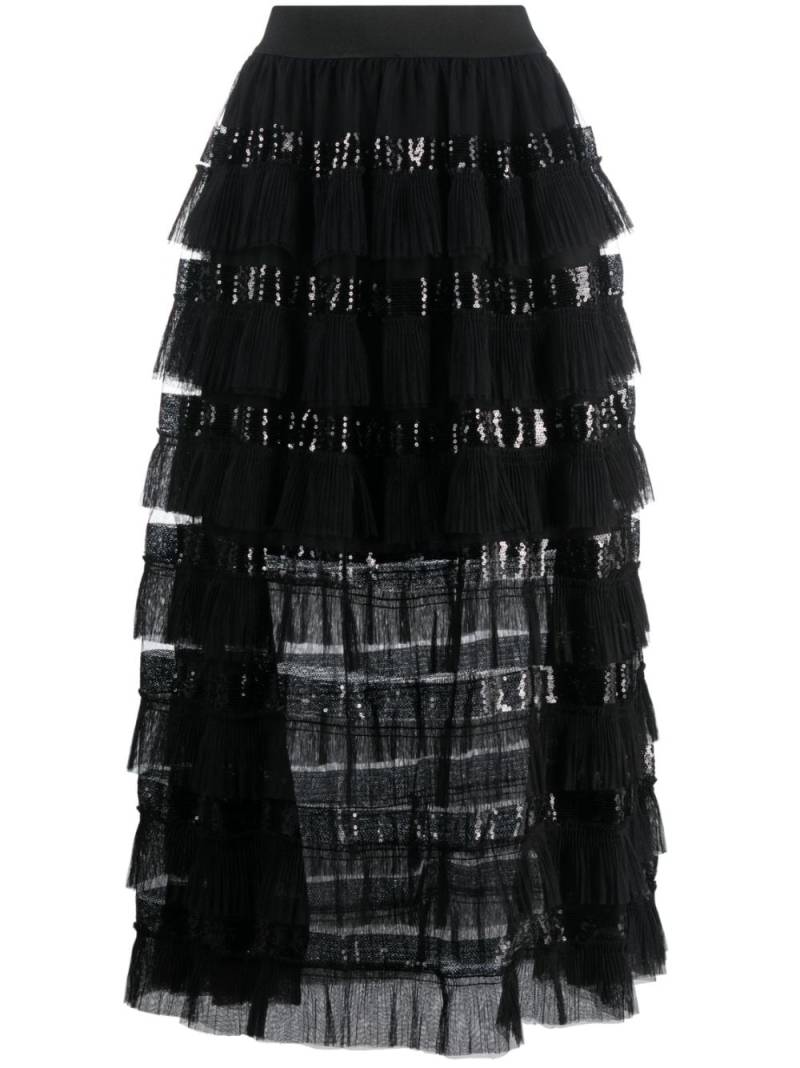 Maje ruffled maxi skirt - Black von Maje