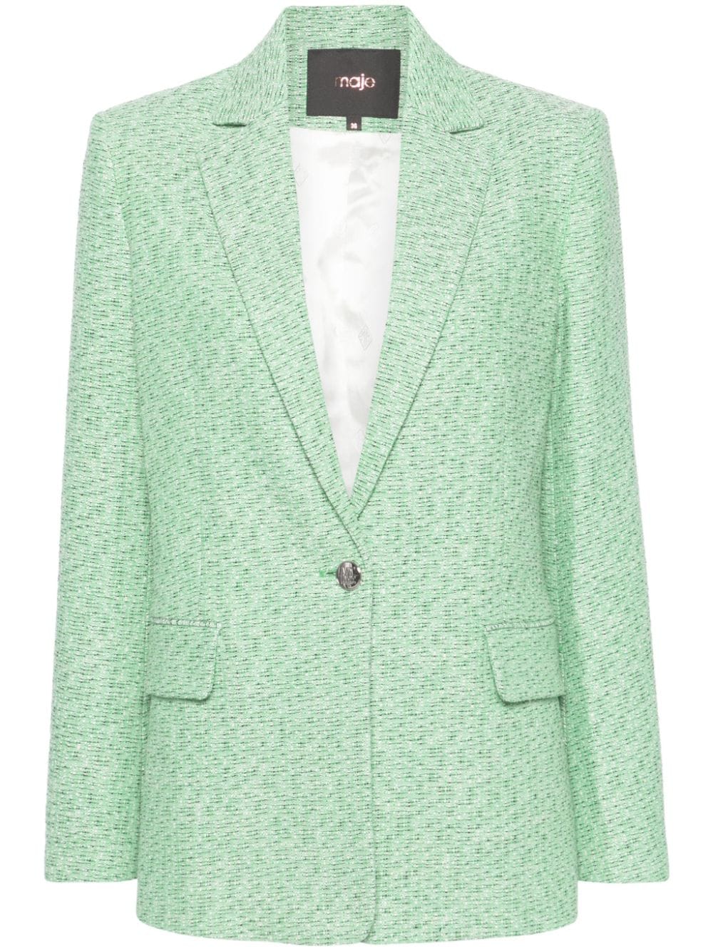 Maje single-breasted tweed blazer - Green von Maje