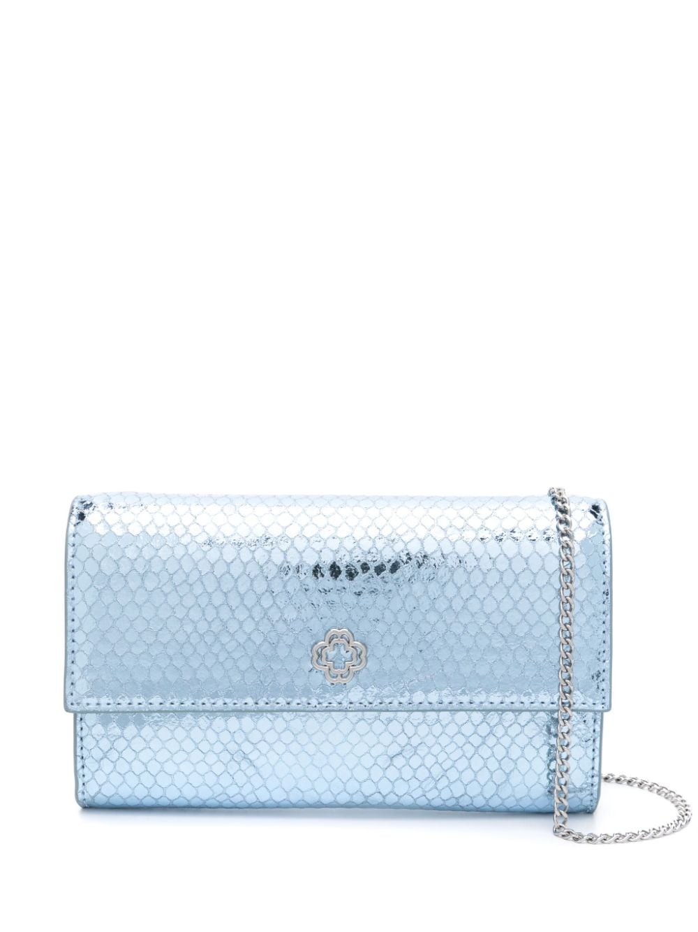 Maje snakeskin-effect leather shoulder bag - Blue von Maje