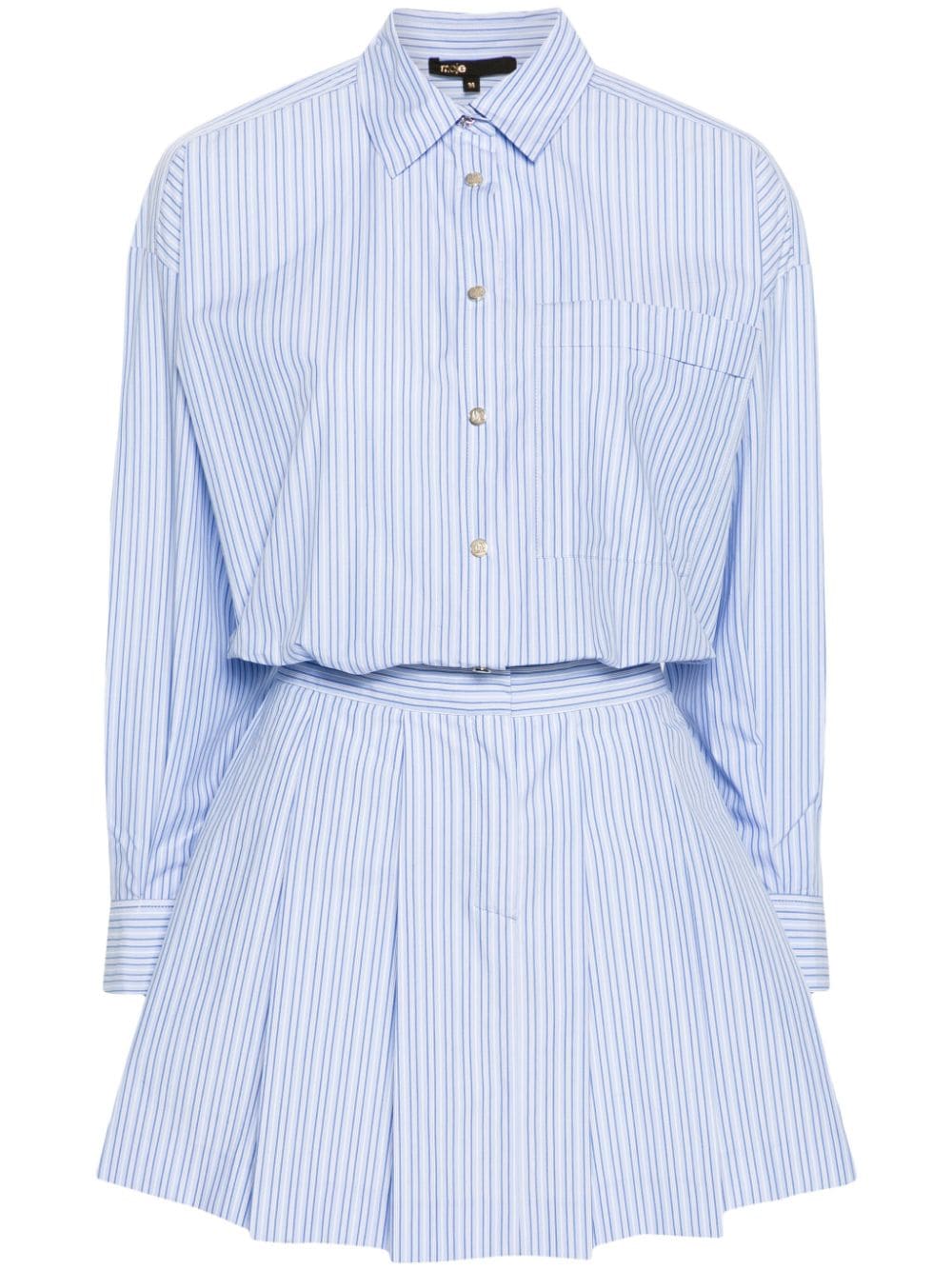 Maje striped cotton shirtdress - Blue von Maje