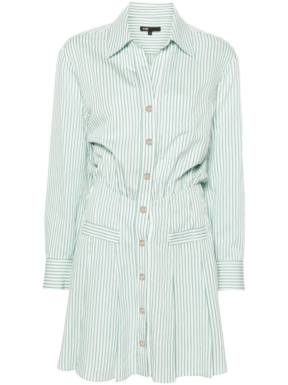 Maje striped poplin shirt dress - Green von Maje