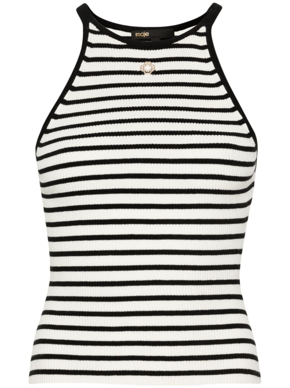 Maje striped ribbed top - White von Maje