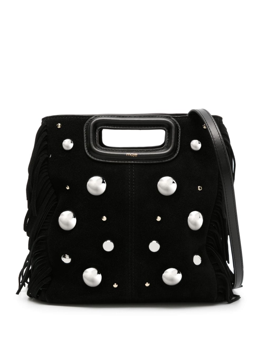 Maje M studded suede mini bag - Black von Maje