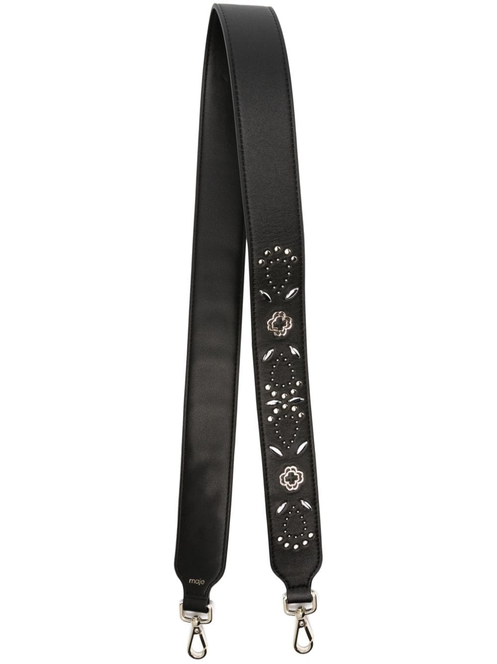 Maje studded leather shoulder strap - Black von Maje