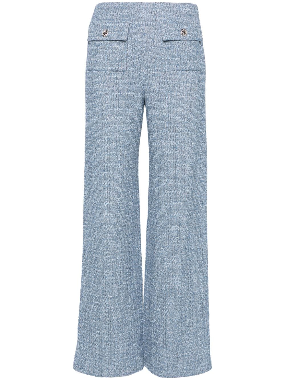 Maje wide-leg tweed trousers - Blue von Maje