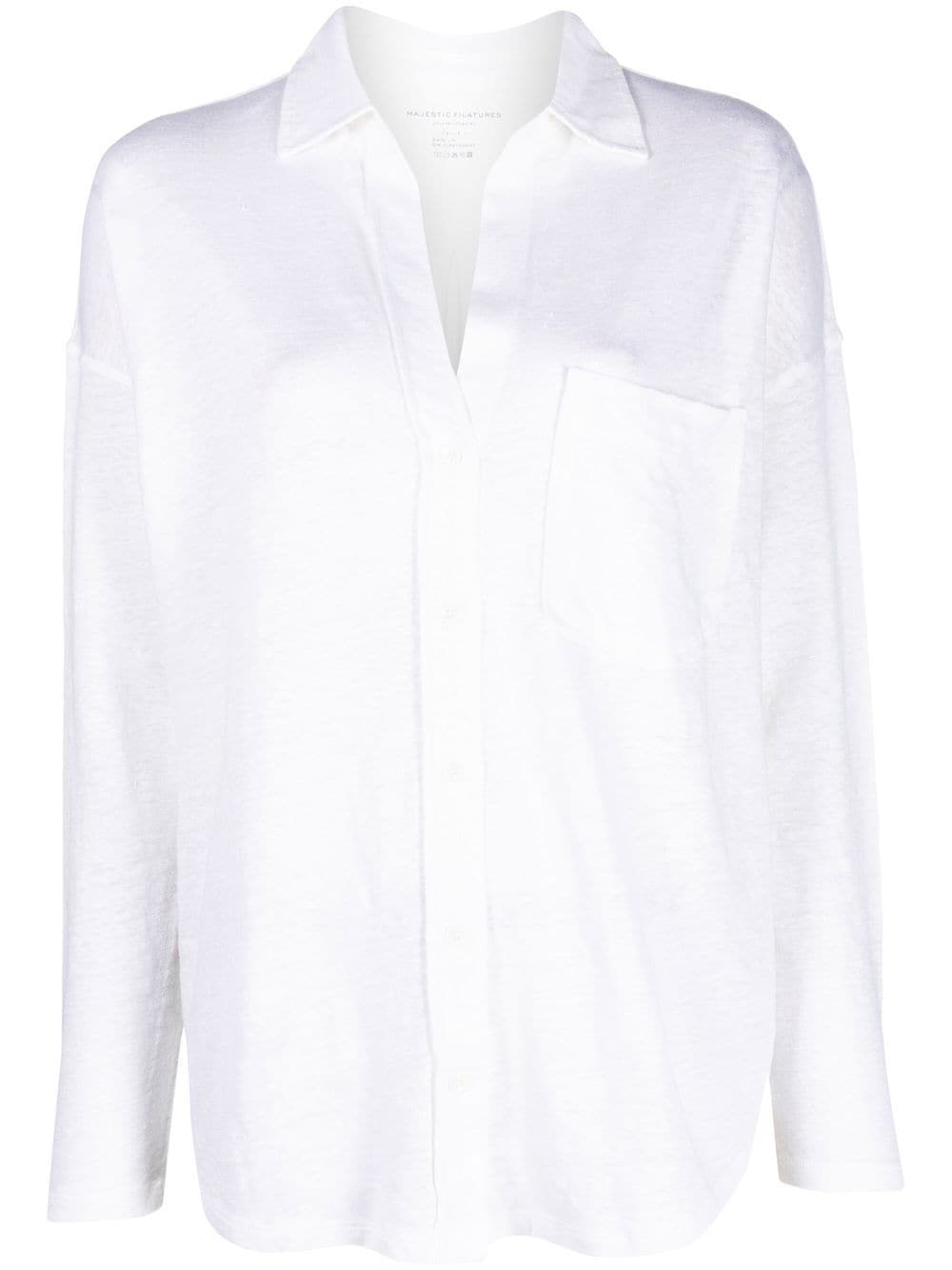 Majestic Filatures V-neck long-sleeve shirt - White von Majestic Filatures