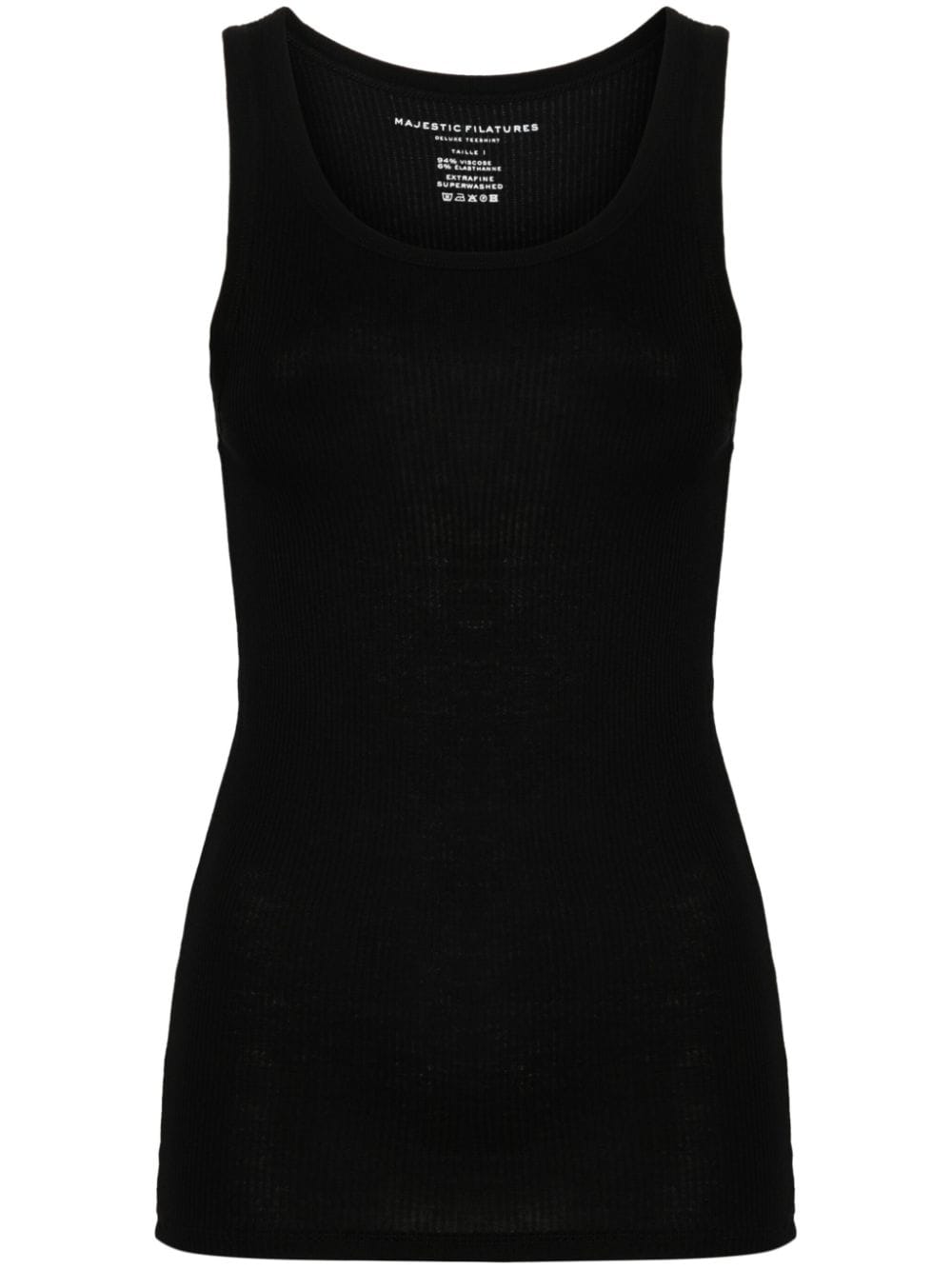 Majestic Filatures fine ribbed tank top - Black von Majestic Filatures