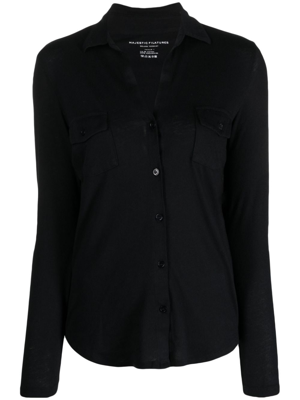 Majestic Filatures long-sleeve cotton-cashmere shirt - Black von Majestic Filatures