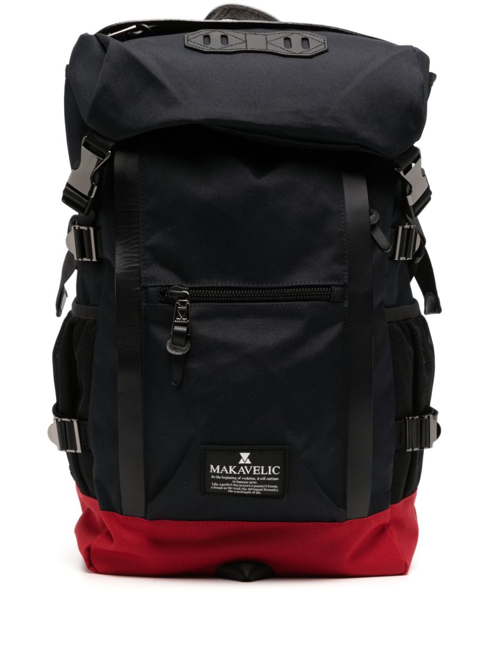 Makavelic contrasting-detail logo-patch backpack - Black von Makavelic