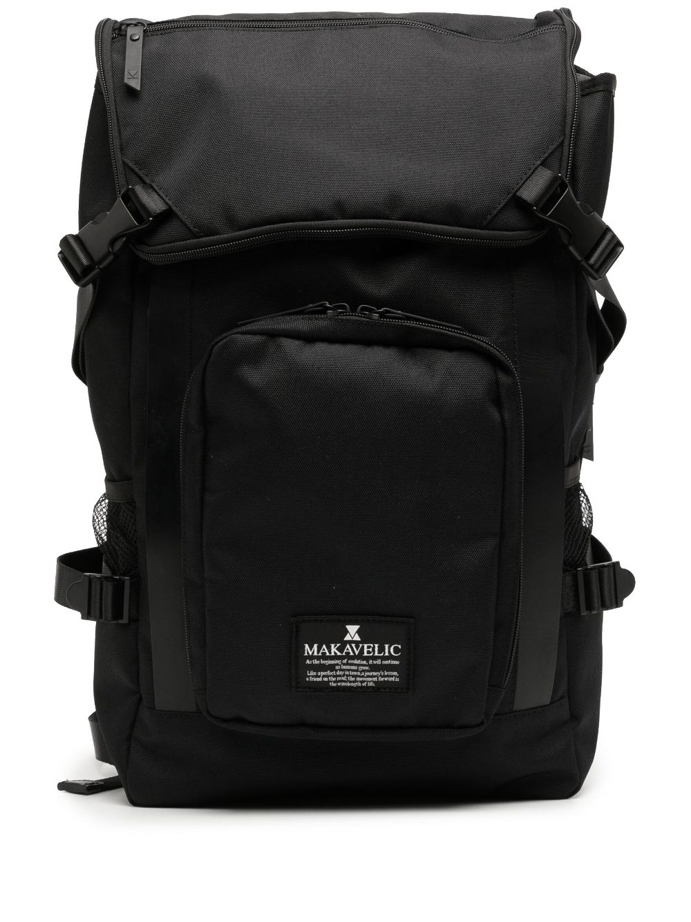 Makavelic multiple pockets logo-patch backpack - Black von Makavelic