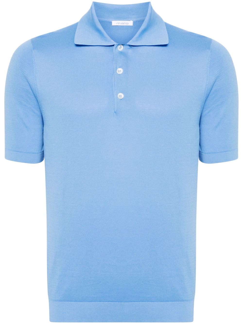 Malo buttoned cotton polo shirt - Blue von Malo