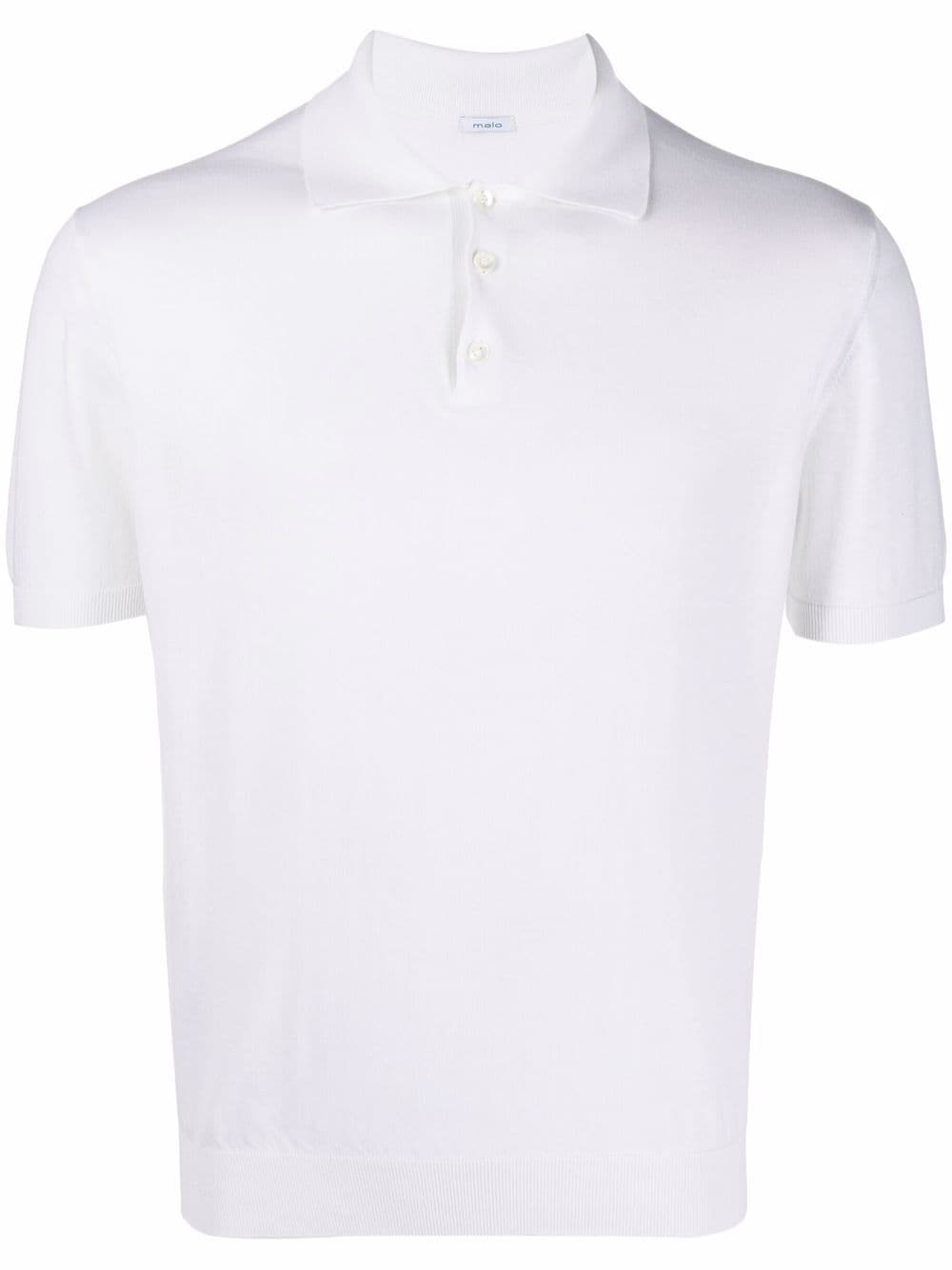 Malo fine-knit cotton polo shirt - White von Malo