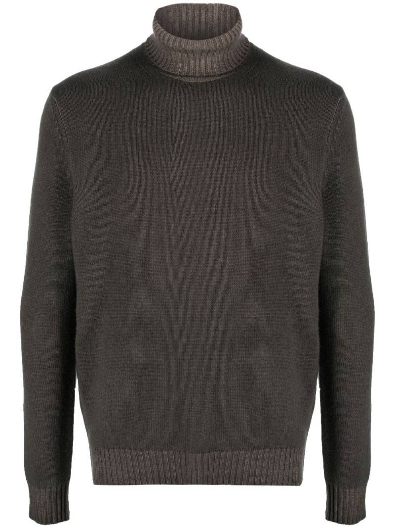 Malo fine-knit roll-neck jumper - Brown von Malo