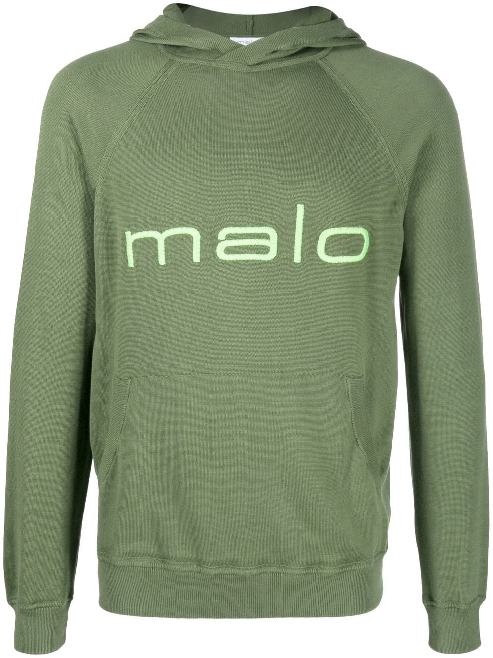 Malo logo-print hooded sweatshirt - Green von Malo