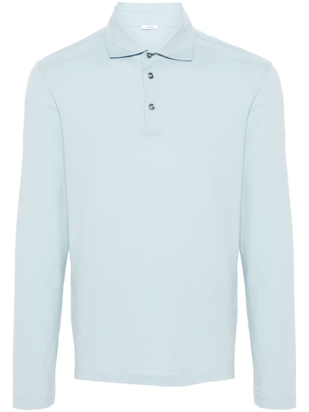 Malo long-sleeved polo shirt - Blue von Malo