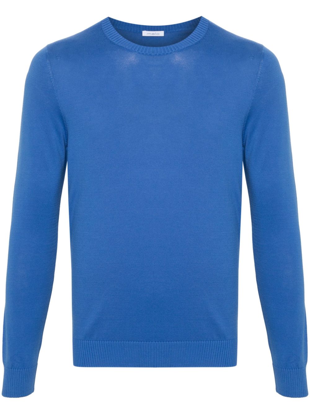 Malo ribbed cotton jumper - Blue von Malo