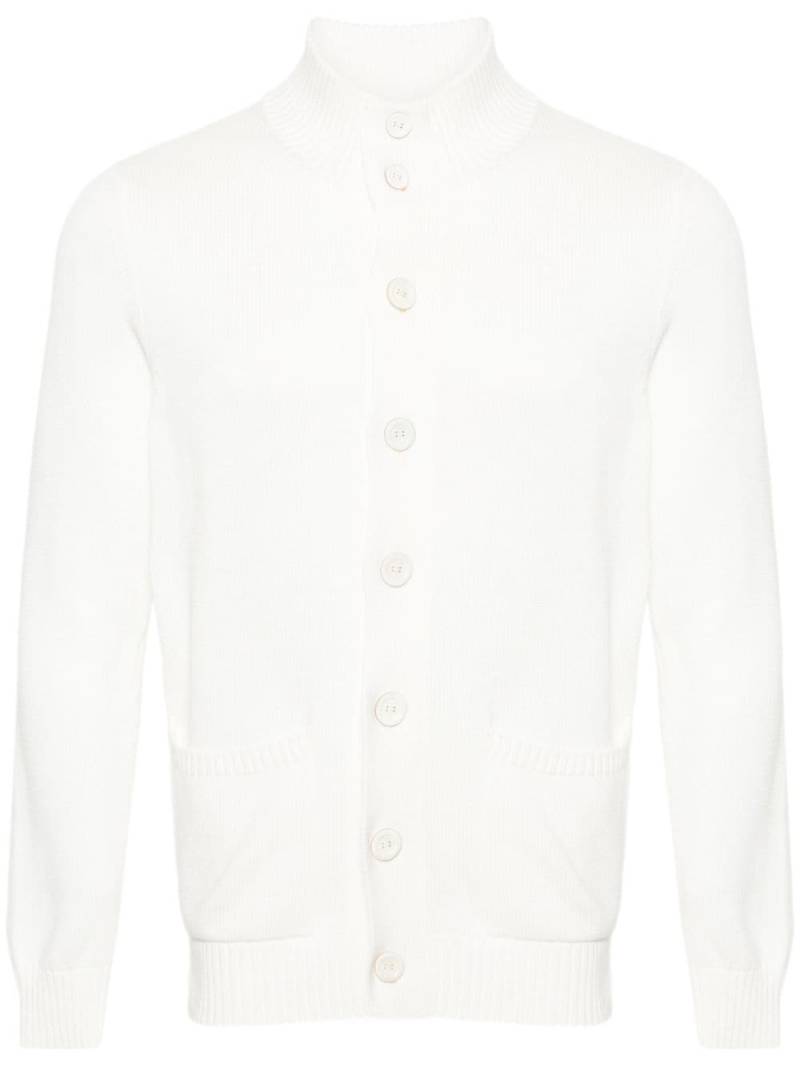 Malo ribbed-knit cotton cardigan - White von Malo