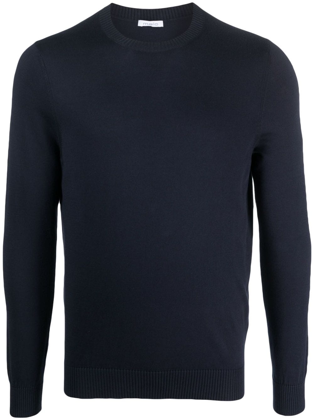Malo ribbed-trim cotton sweatshirt - Blue von Malo