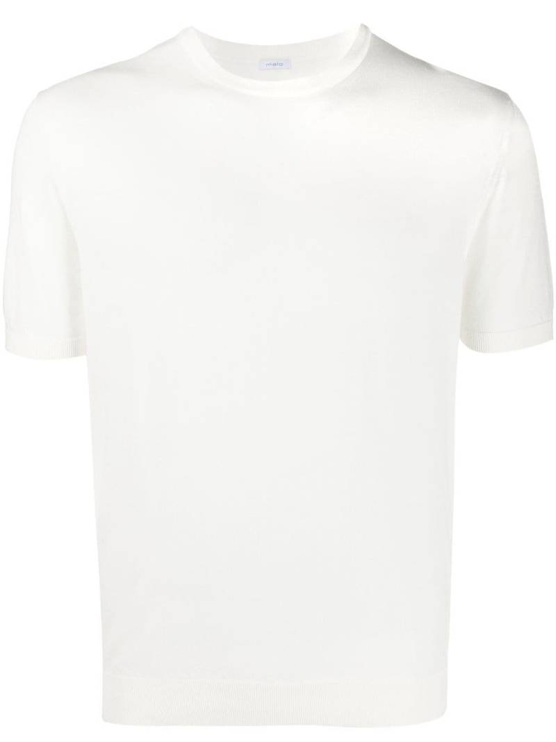 Malo short-sleeve knitted top - White von Malo