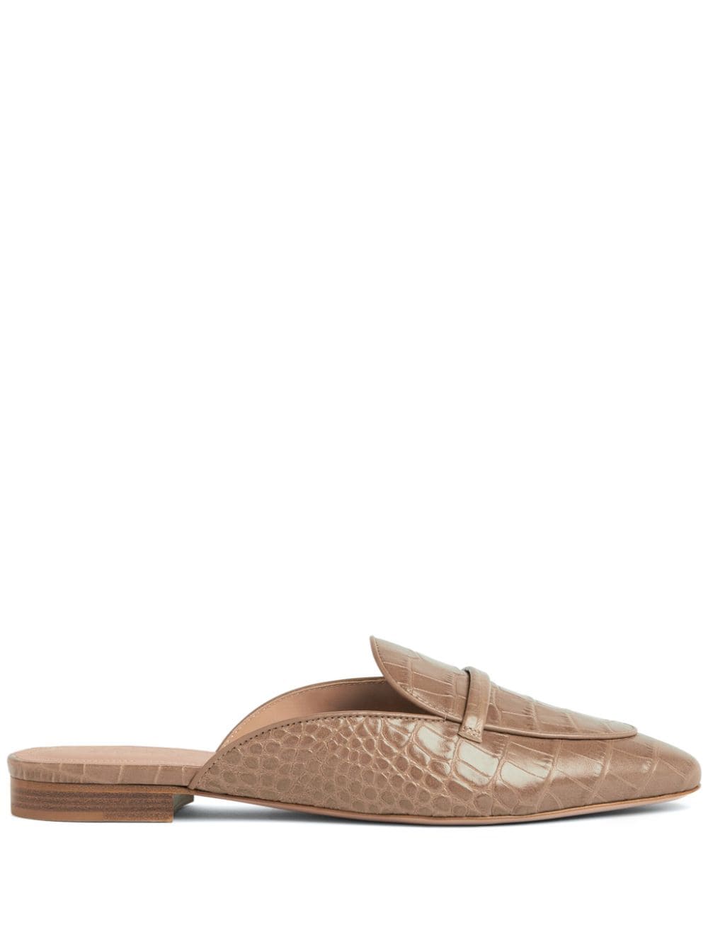 Malone Souliers Berto crocodile-embossed leather mules - Neutrals von Malone Souliers