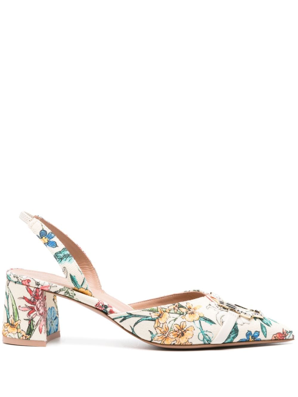 Malone Souliers Floral Cream 60mm slingback mules - Neutrals von Malone Souliers