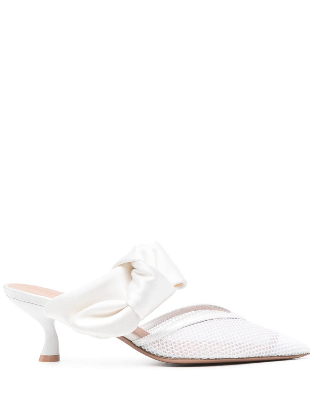 Malone Souliers Marie 45mm bow mules - White von Malone Souliers