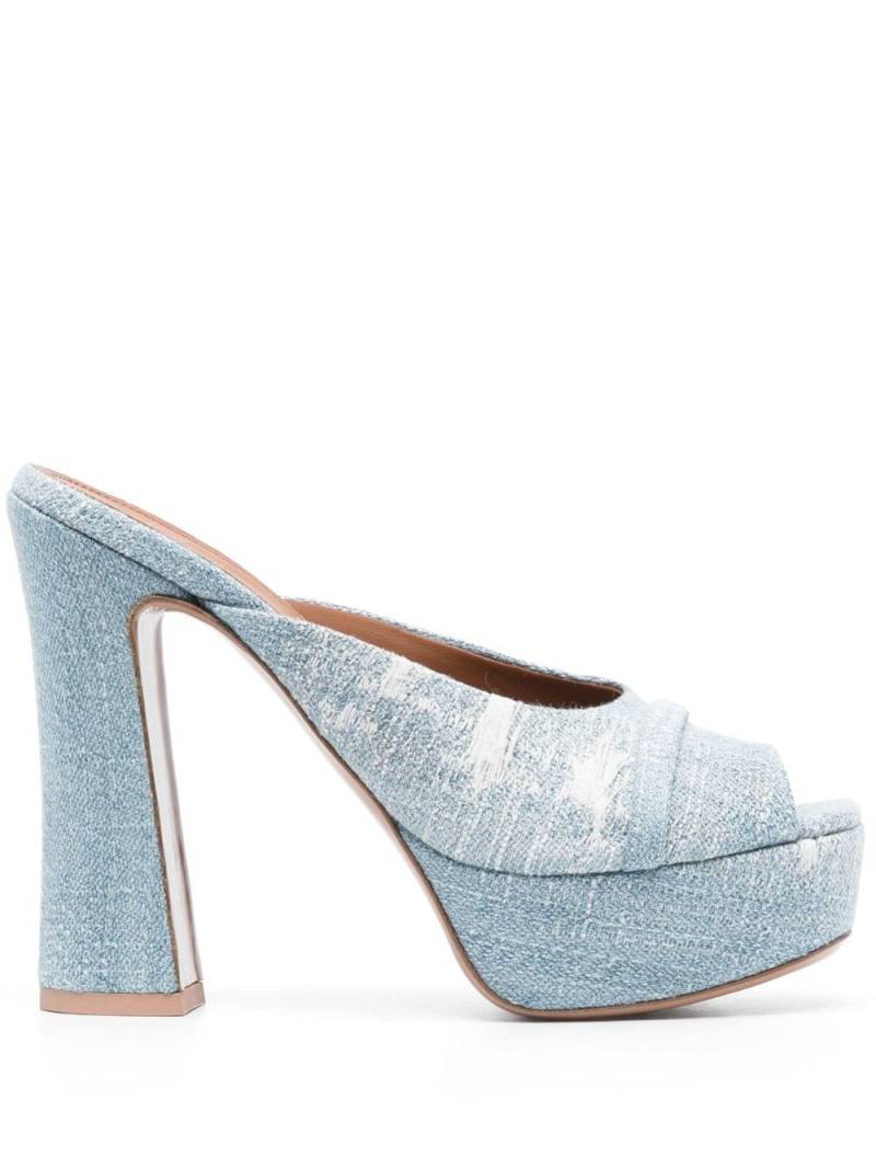 Malone Souliers Yasmin 125mm denim platform mules - Blue von Malone Souliers