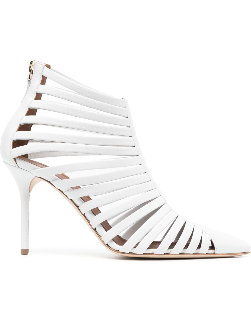 Malone Souliers caged pointed-toe 100mm leather pumps - White von Malone Souliers