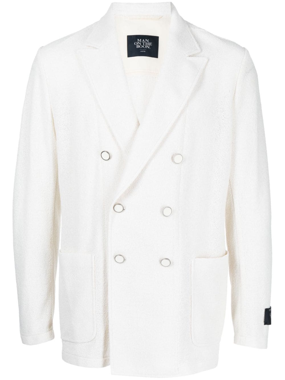 Man On The Boon. Bookle double-breasted blazer - White von Man On The Boon.