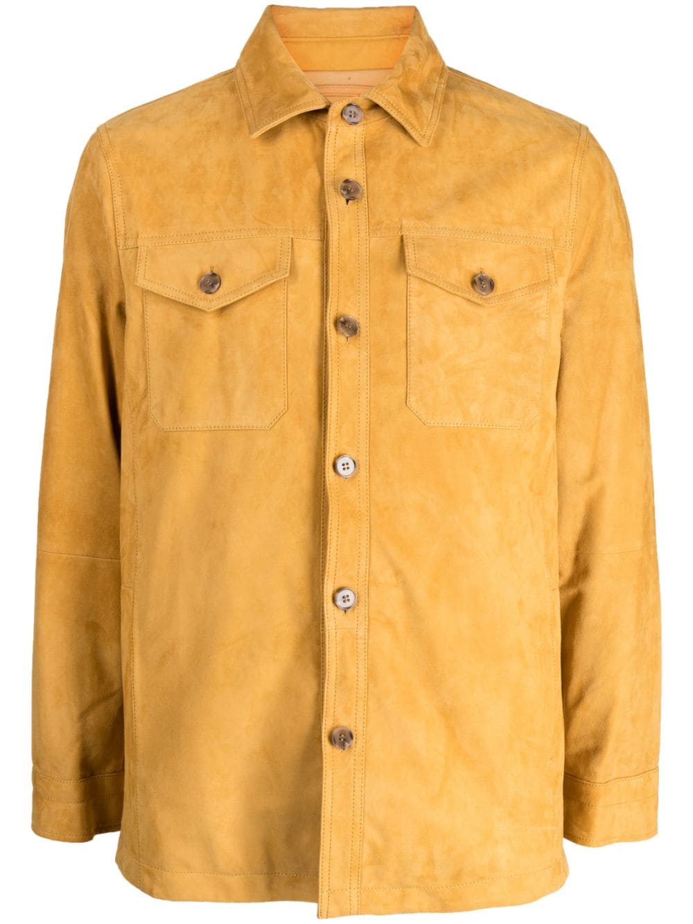 Man On The Boon. buttoned suede shirt jacket - Yellow von Man On The Boon.