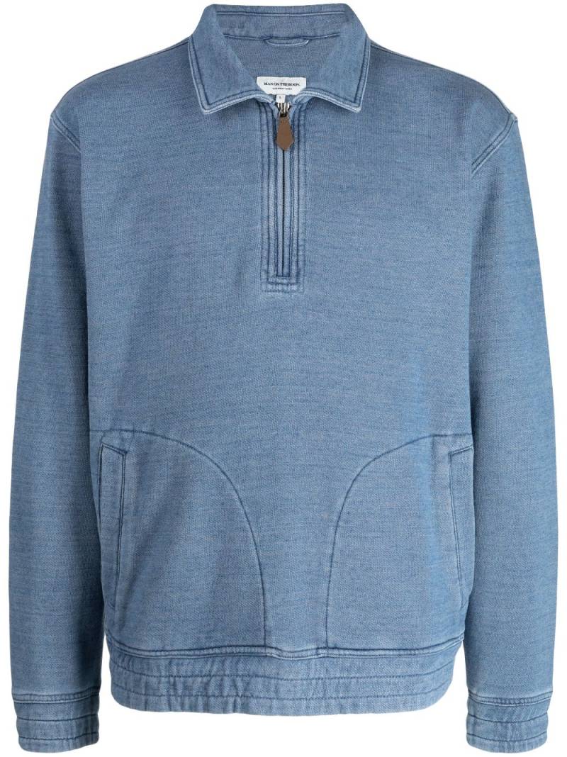 Man On The Boon. half-zip cotton sweatshirt - Blue von Man On The Boon.