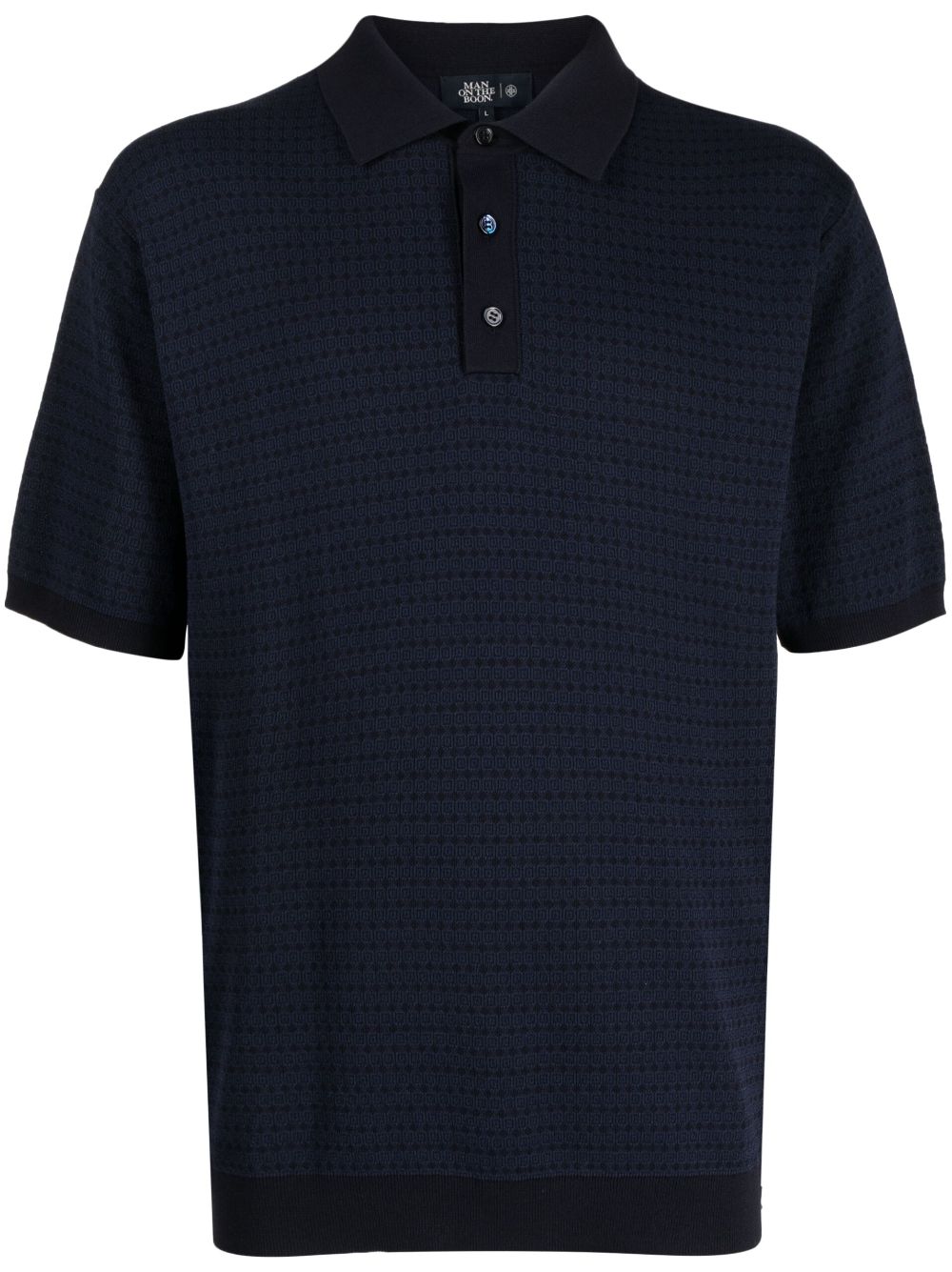 Man On The Boon. jacquard-pattern knitted polo shirt - Blue von Man On The Boon.