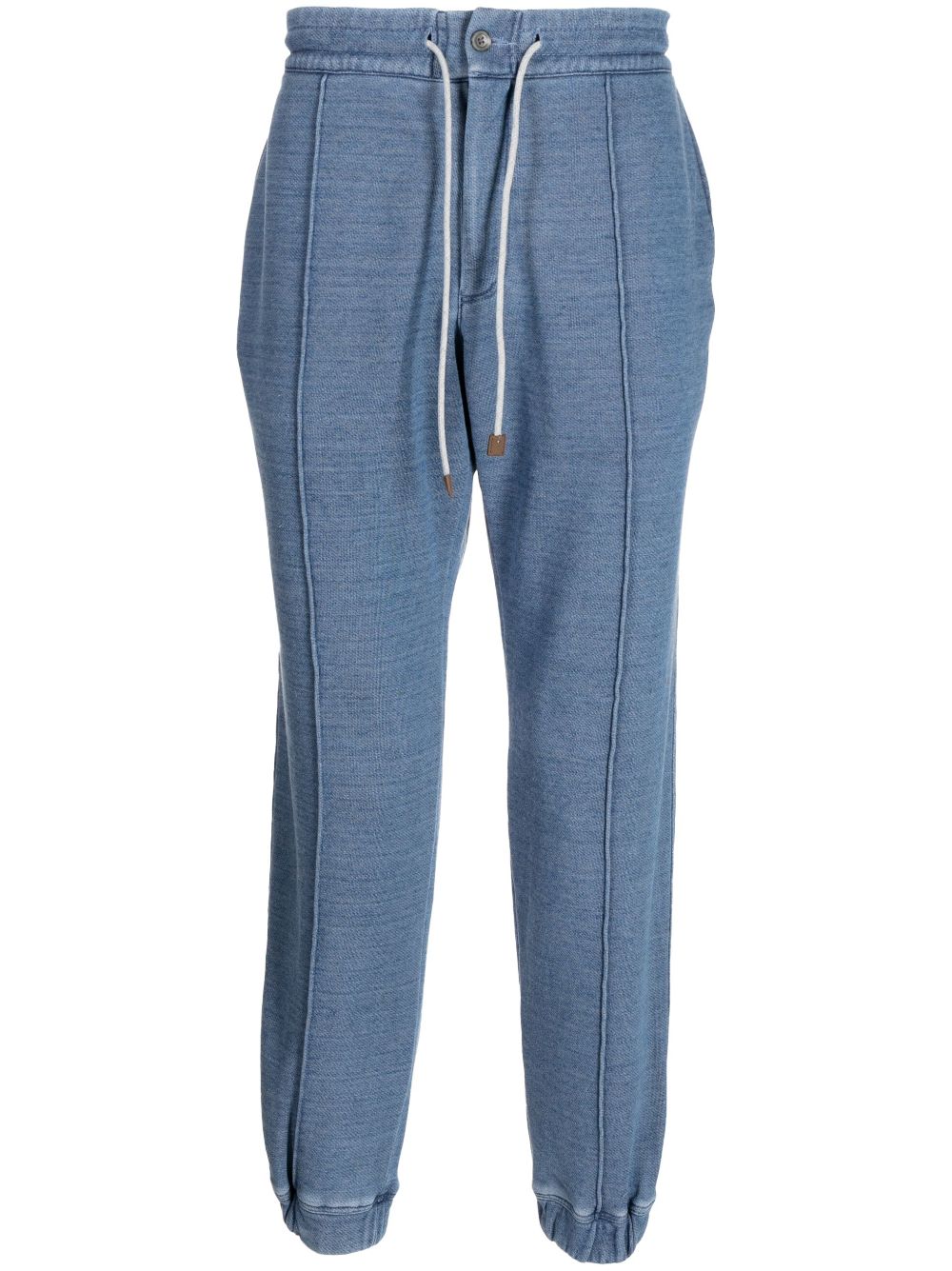 Man On The Boon. pintuck-detail cotton track pants - Blue von Man On The Boon.