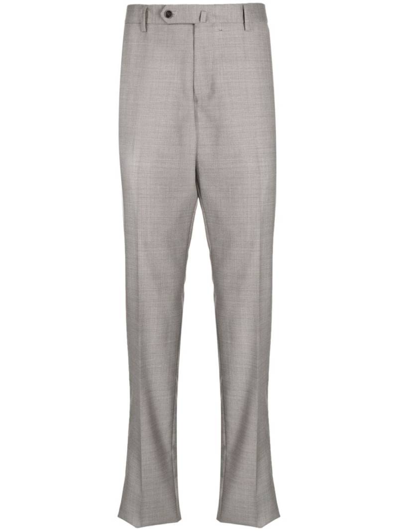 Man On The Boon. pressed-crease mini-checked trousers - Grey von Man On The Boon.