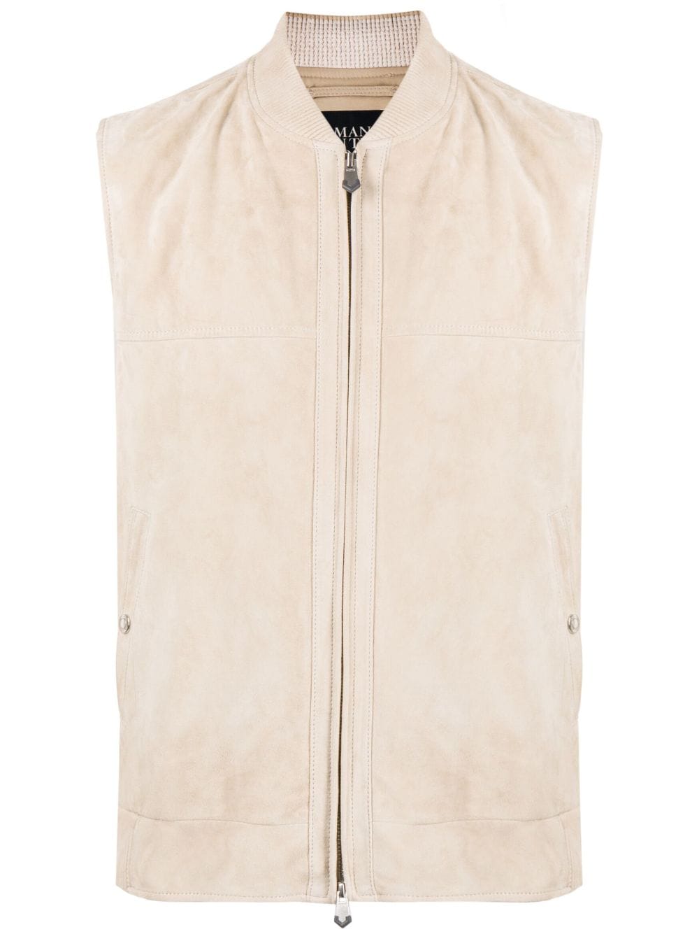 Man On The Boon. ribbed-trim suede waistcoat - Neutrals von Man On The Boon.
