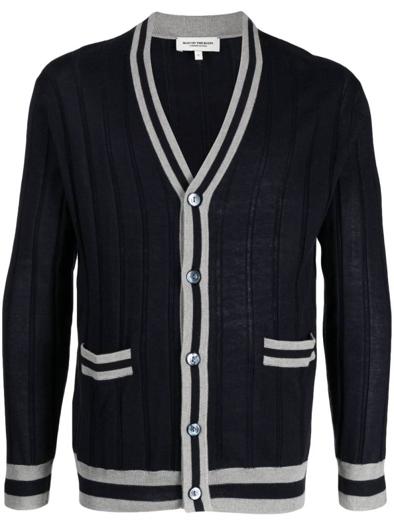 Man On The Boon. two-tone buttoned cardigan - Blue von Man On The Boon.