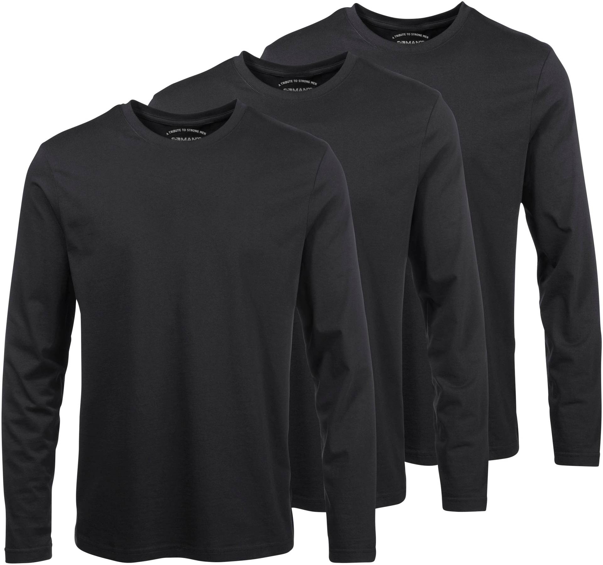 Man's World Langarmshirt »neue Farbe !«, (3er-Pack), Langarm, unifarben, aus Baumwolle, im 3er-Pack von Man's World