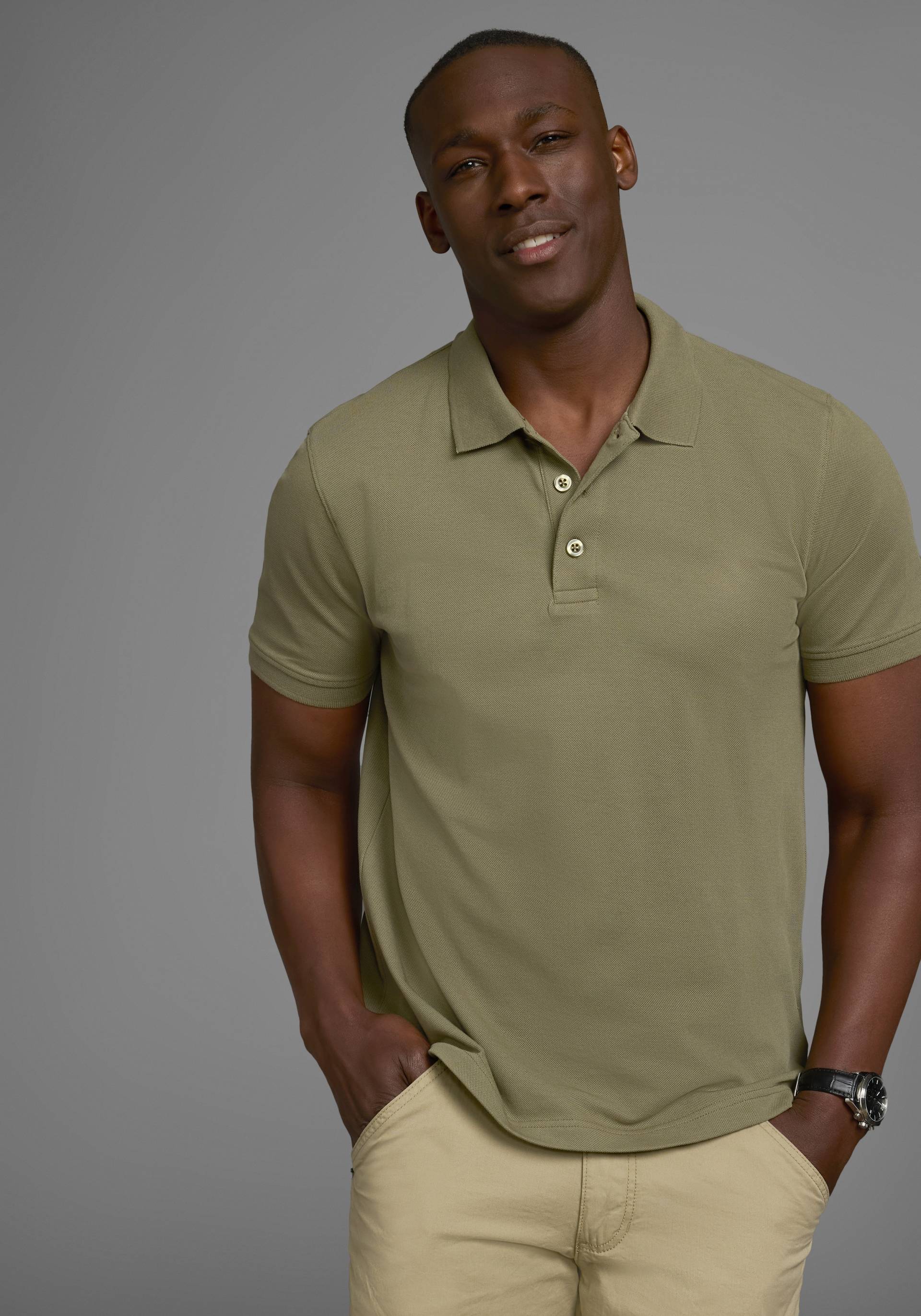 Man's World Poloshirt, Kurzarm, lockere Passform, unifarben von Man's World