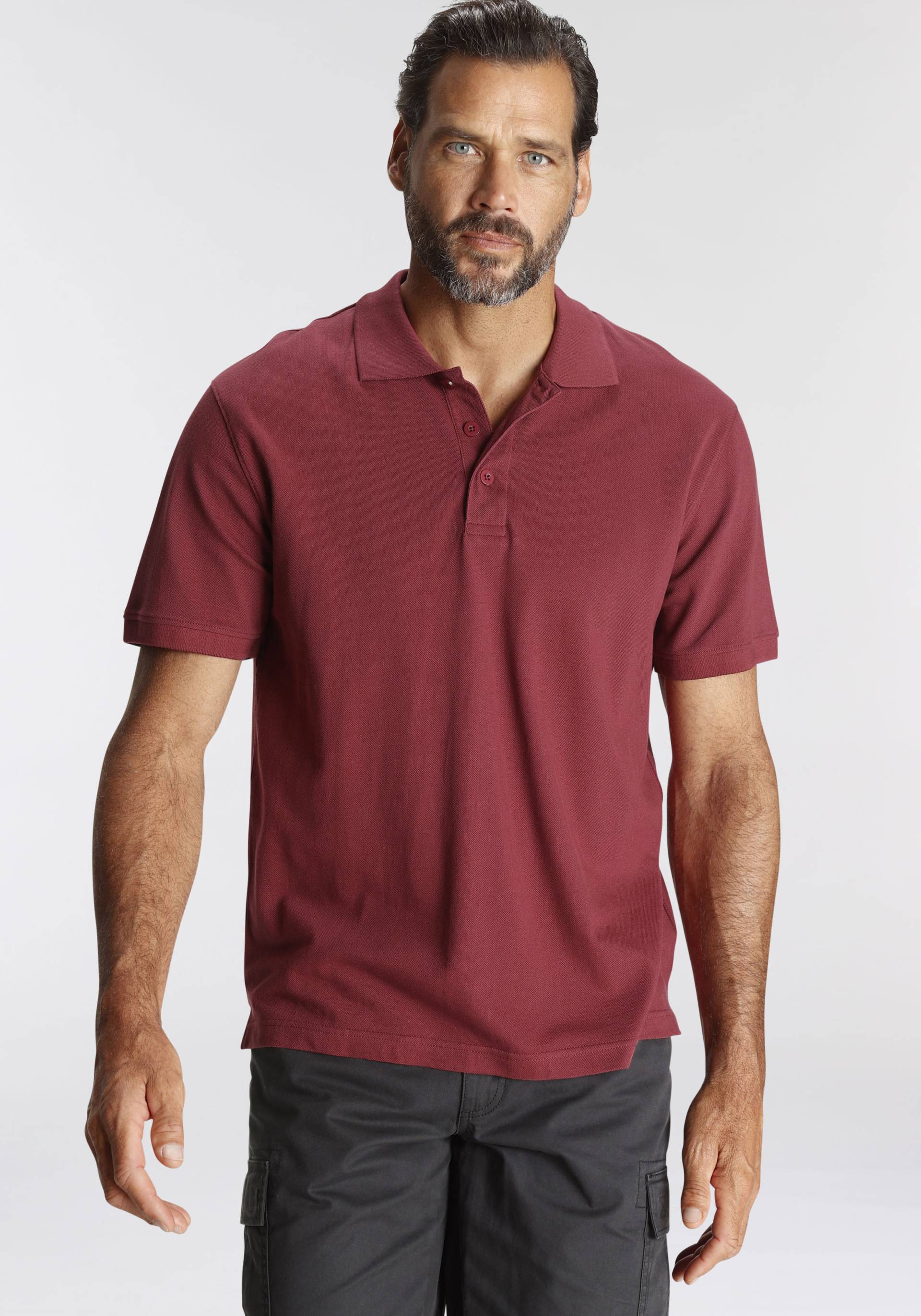 Man's World Poloshirt, Kurzarm, lockere Passform, unifarben Man's World Poloshirt, Kurzarm, lockere Passform, unifarben von Man's World