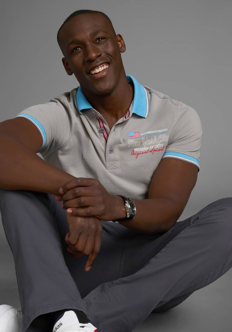 Man's World Poloshirt, Kurzarm, lässige Passform, bedruckt, Polokragen von Man's World