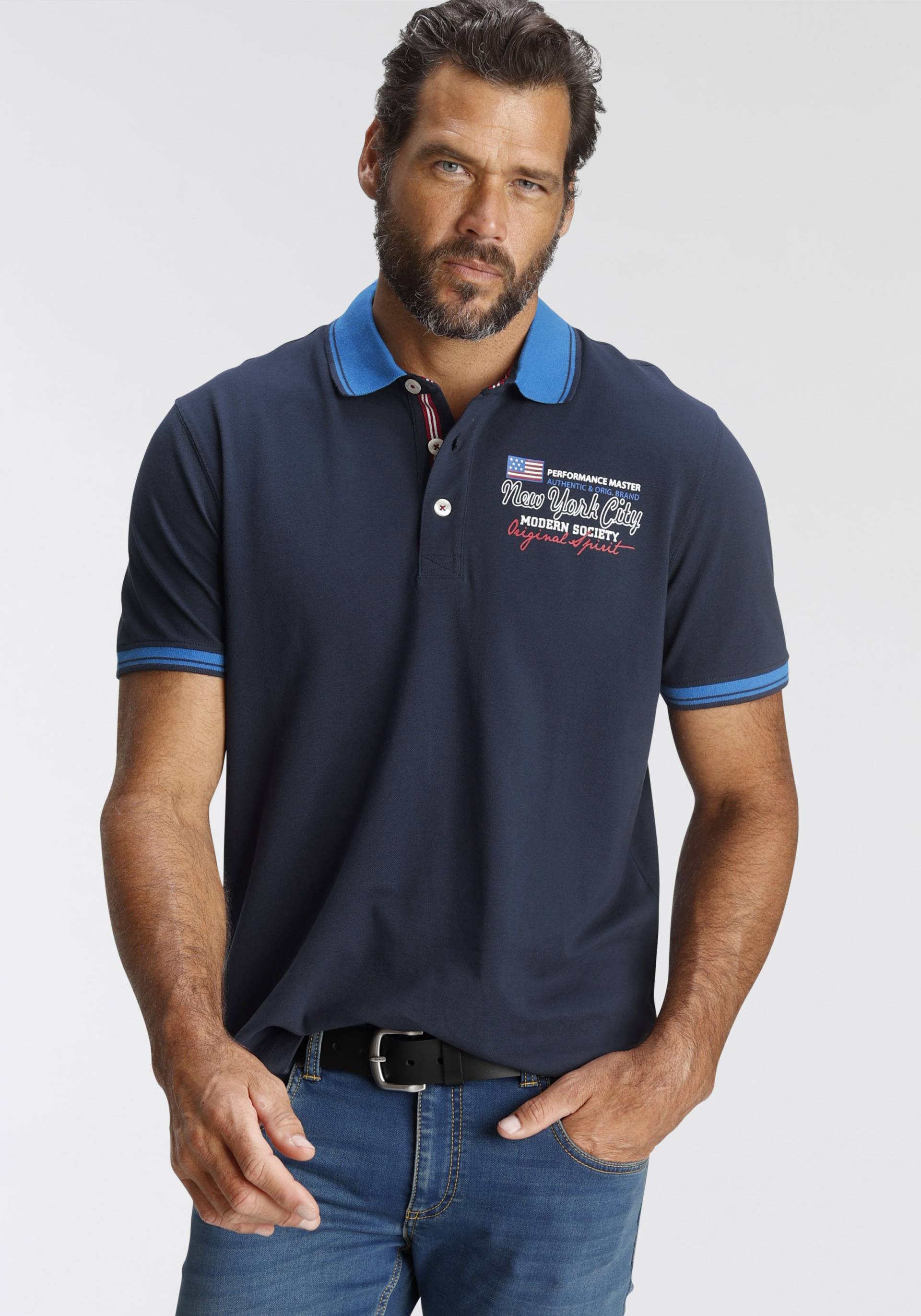 Man's World Poloshirt, Kurzarm, lässige Passform, bedruckt, Polokragen Man's World Poloshirt, Kurzarm, lässige Passform, bedruckt, Polokragen von Man's World