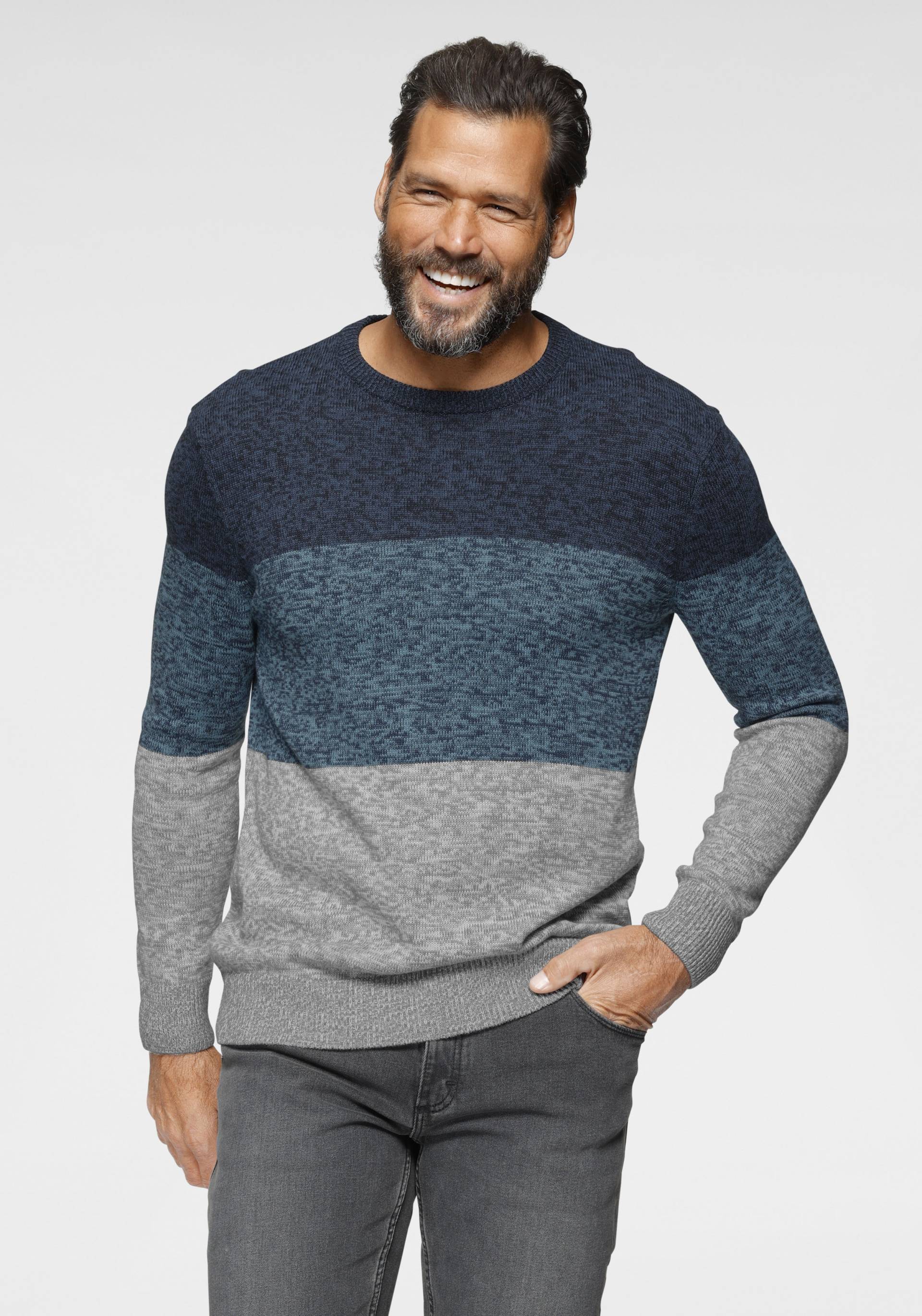 Man's World Rundhalspullover »Bis Grösse 5 XL«, mehrfarbig von Man's World