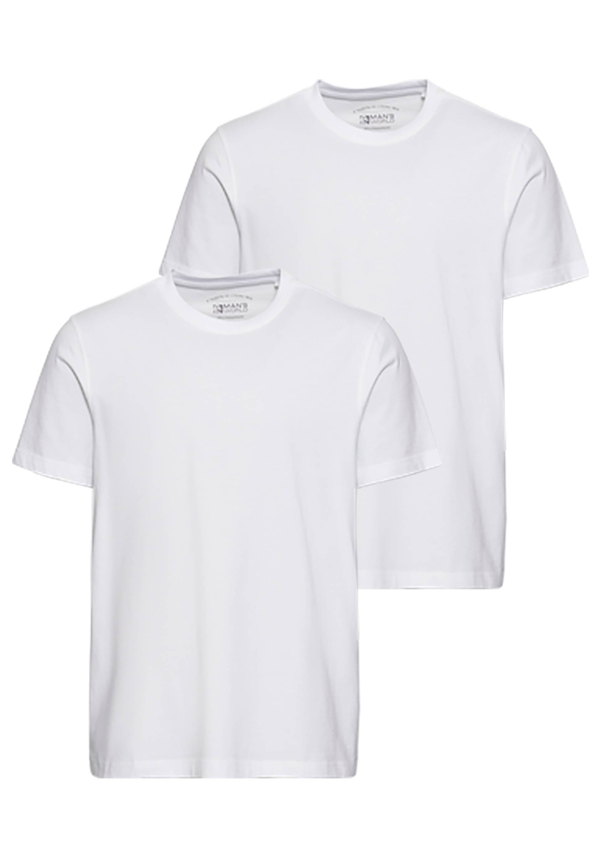 Man's World Rundhalsshirt, (Packung, 2 tlg., 2er Pack), Kurzarm, unifarben, Rundhals, aus Baumwolle von Man's World