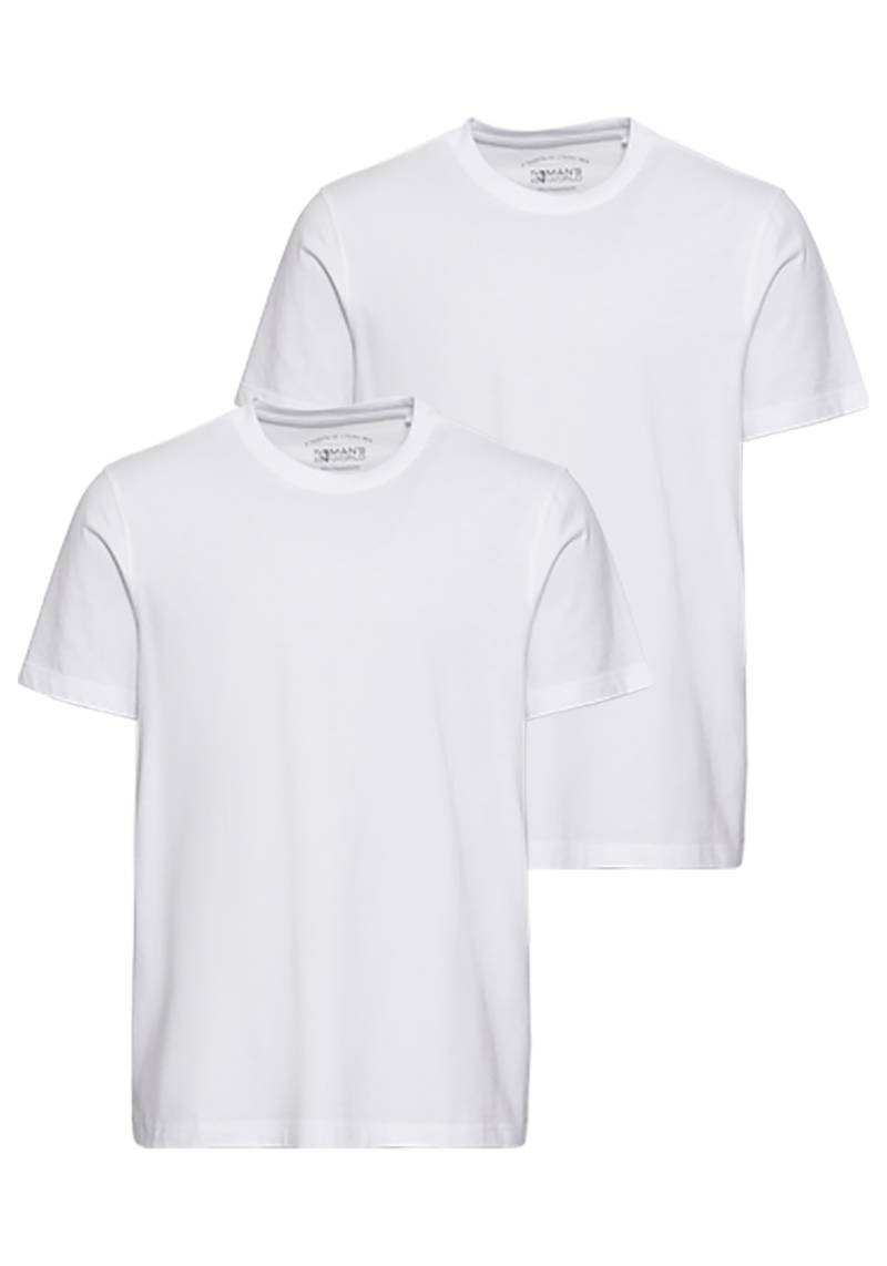 Man's World Rundhalsshirt, (Packung, 2 tlg., 2er Pack), Kurzarm, unifarben, Rundhals, aus Baumwolle von Man's World