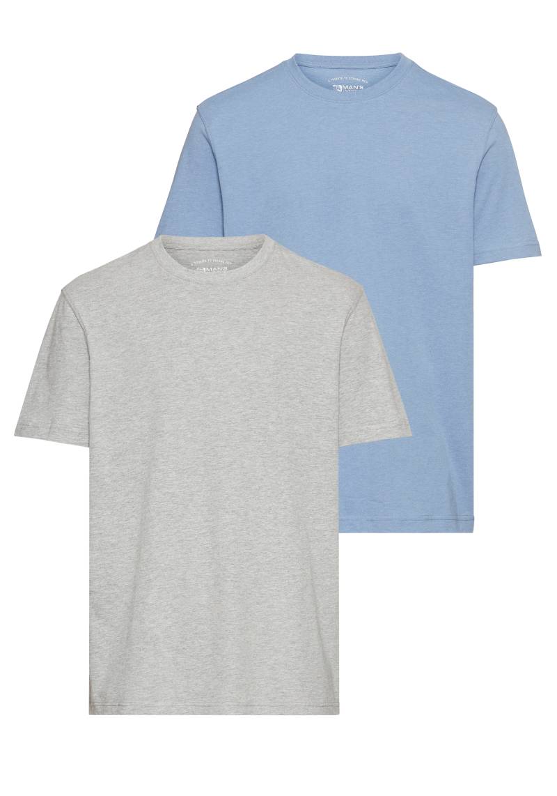 Man's World Rundhalsshirt, (2er-Pack), Kurzarm, Basic-Stil, aus Baumwollmischung, 2er-Pack von Man's World